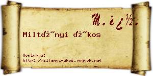 Miltényi Ákos névjegykártya